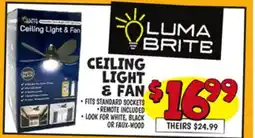 Ollie's CEILING LIGHT & FAN offer