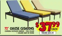 Ollie's 72 CHAISE CUSHIONS offer