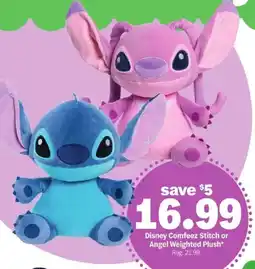 Meijer Disney Comfeez Stitch or Angel Weighted Plush offer
