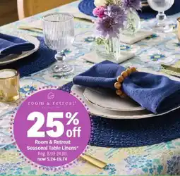 Meijer Room & Retreat Seasonal Table Linens offer