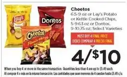 Food 4 Less Cheetos, Lay's Potato or Kettle Cooked Chips, Doritos offer