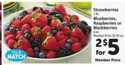 Safeway Strawberries, Blueberries, Raspberries or Blackberries offer