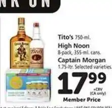 Safeway Tito's, High Noon, Captain Morgan offer