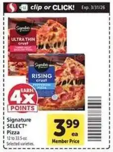 Safeway Signature SELECT Pizza offer