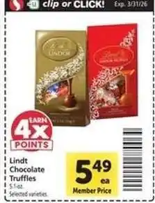Safeway Lindt chocolate truffles offer