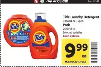 Safeway Tide Laundry Detergent offer