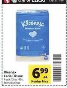 Safeway Kleenex Facial Tissue offer