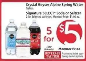 Safeway Signature SELECT Soda or Seltzer offer