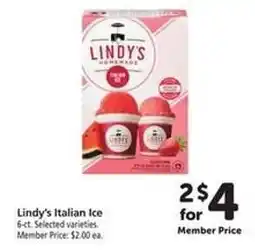 Safeway Lindy's Italian Ice offer