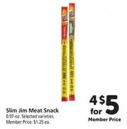 Safeway Slim Jim Meat Snack offer