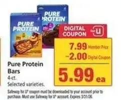 Safeway Pure Protein Bars offer