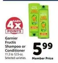Safeway Garnier Fructis Shampoo or Conditioner offer