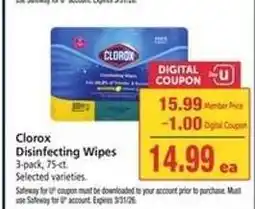 Safeway Clorox Disinfecting Wipes offer