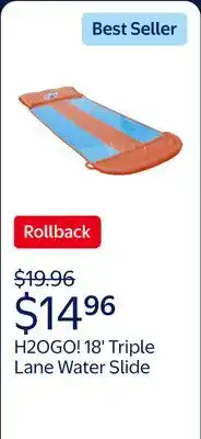 Walmart H2OGO! 18' Triple Lane Water Slide with Ramp offer
