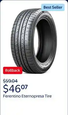 Walmart Ferentino Eternopresa 205/65R15 94V Tire offer