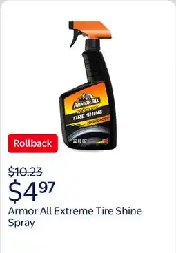Walmart Armor All Extreme Tire Shine Spray for Car Detailing offer
