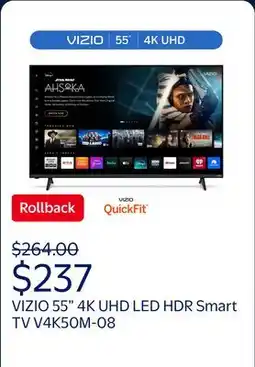 Walmart VIZIO 55 Class 4K UHD LED HDR Smart TV (V4K55M-08) offer