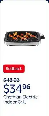 Walmart Chefman 6 Serving Electric Indoor Grill, w/ Temperature Control, Smokeless, Stainless Steel offer