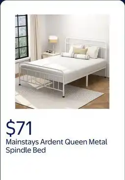 Walmart Mainstays Ardent Queen Metal Spindle Bed, White,Adult offer