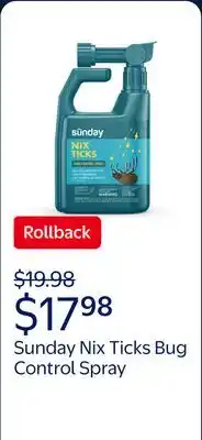 Walmart Sunday Nix Ticks Plant-Based Bug Control Spray & Repellent offer