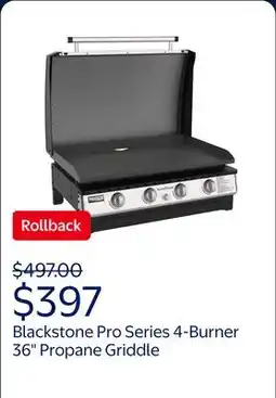 Walmart Blackstone Pro Series 4-Burner 36 Propane Omnivore Drop-in Outdoor Griddle with Hood offer