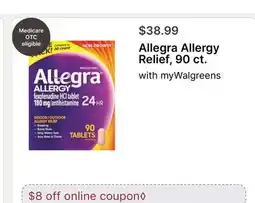 Walgreens Allegra Allergy Relief,90 ct offer
