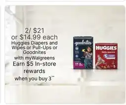 Walgreens Huggies Diapers and Wipes or Pull-Ups or Goodnites offer