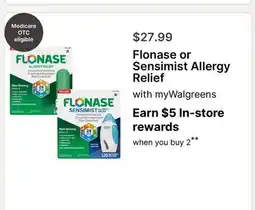 Walgreens Flonase or Sensimist Allergy Relief offer