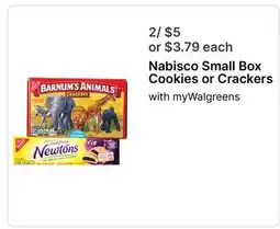 Walgreens Nabisco Small Box Cookies or Crackers offer