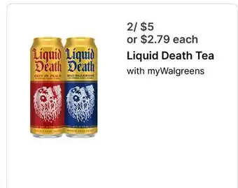 Walgreens Liquid Death Tea offer