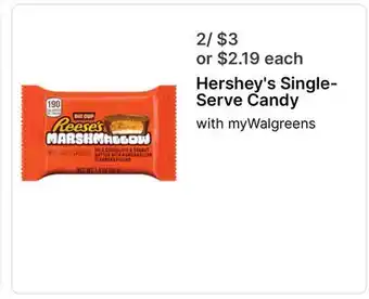 Walgreens Hershey's Single-Serve Candy offer
