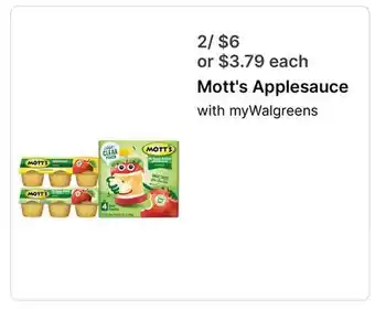Walgreens Mott's Applesauce offer