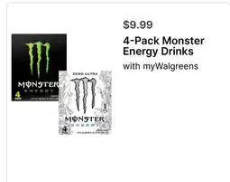 Walgreens 4-Pack Monster Energy Drinks offer