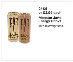 Walgreens Monster Java Energy Drinks offer
