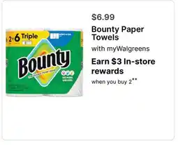 Walgreens Bounty Paper Towels offer