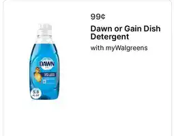 Walgreens Dawn or Gain Dish Detergent offer