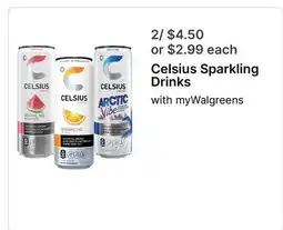 Walgreens Celsius Sparkling Drinks offer