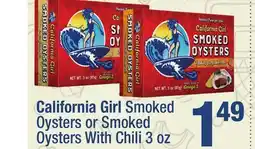 Super King Markets California Girl Smoked Oysters or Smoked Oysters With Chili offer