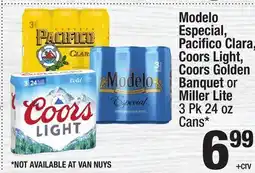 Super King Markets Modelo Especial, Pacifi co Clara, Coors Light, Coors Golden Banquet or Miller Lite offer