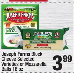 Super King Markets Joseph Farms Block Cheese or Mozzarella Balls offer