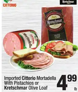 Super King Markets Imported Citterio Mortadella With Pistachios or Kretschmar Olive Loaf offer