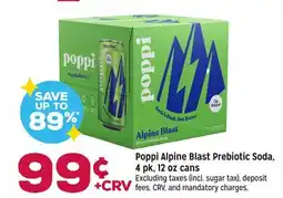 Grocery Outlet Poppi Alpine Blast Prebiotic Soda offer