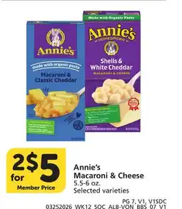 Albertsons Annie's Macaroni & Cheese offer
