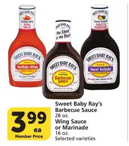 Albertsons Sweet Baby Ray's Barbecue Sauce 28 oz. Wing Sauce or Marinade 16 oz offer