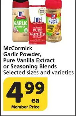 Albertsons McCormick Garlic Powder, Pure Vanilla Extract or Seasoning Blends offer