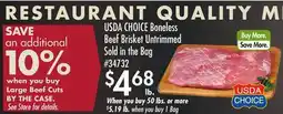 Smart & Final USDA CHOICE Boneless Beef Brisket Untrimmed offer