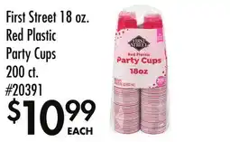 Smart & Final First Street 18 oz. Red Plastic Party Cups offer