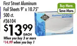 Smart & Final First Street Aluminum Foil Sheets 9 x 10.75 offer