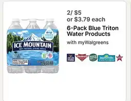 Walgreens 6-Pack Blue Triton Water Products offer