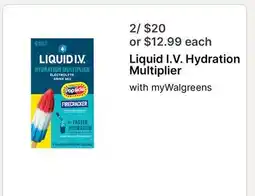 Walgreens Liquid I. V. Hydration Multiplier offer